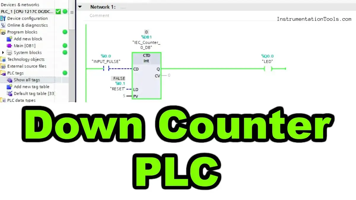 'Video thumbnail for Down Counter PLC - CTD Instruction - Siemens Tia Portal Programming'