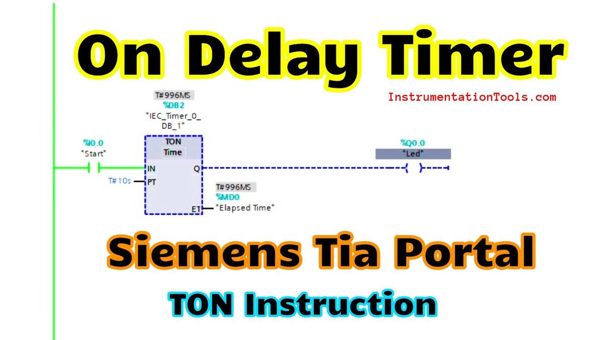'Video thumbnail for Timer instructions in PLC - Generate On Delay Timer (TON)'