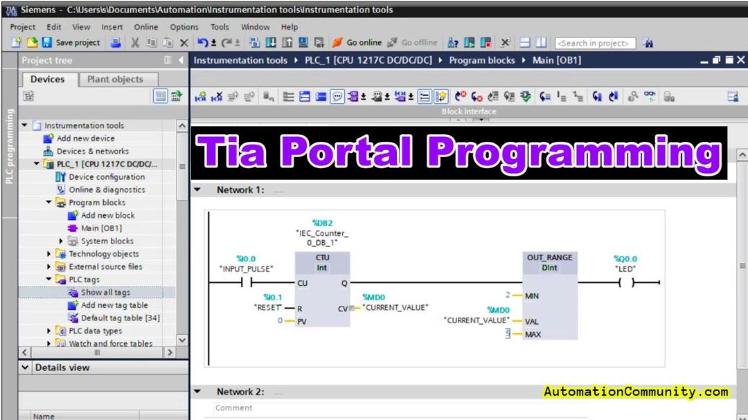 'Video thumbnail for Tia Portal Programming - Out Range Instruction - S7 1200 PLC'