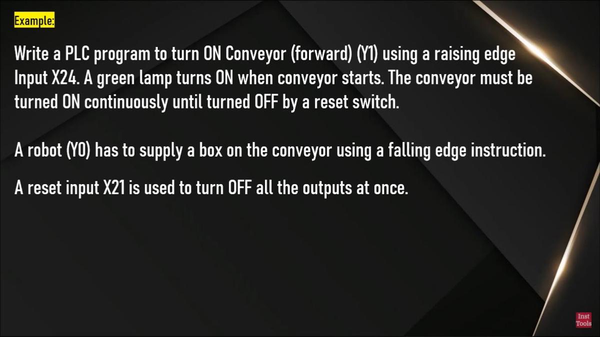 PLC Example using Rising Edge and Falling Edge Instructions