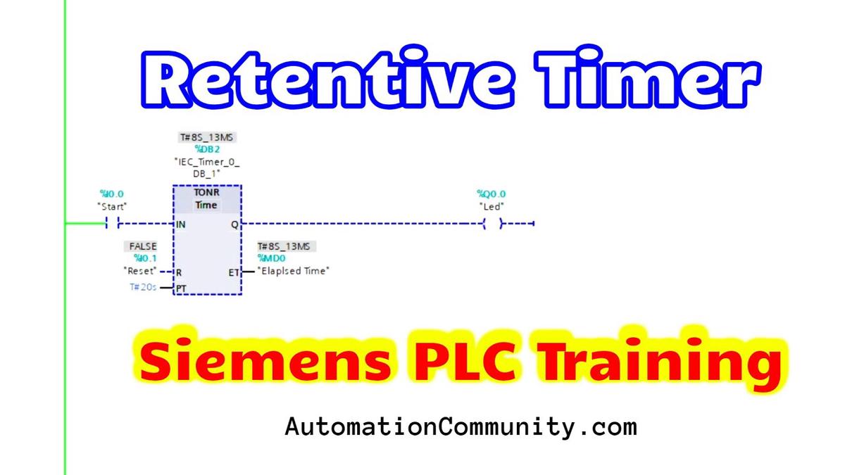 'Video thumbnail for PLC Timers - Retentive Timer - Time Accumulator - TONR Instruction'