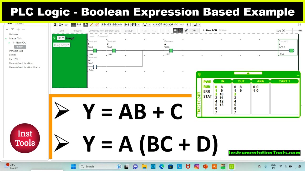 PLC Logic - Boolean Expression Based Example