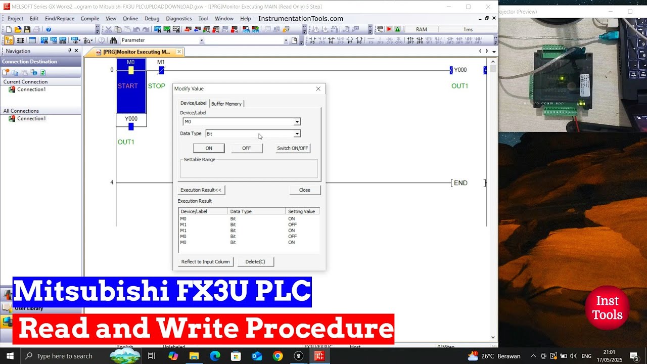 Mitsubishi FX3U PLC Program Read and Write Procedure