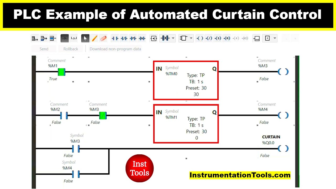 PLC Logic Example of Automated Curtain Control