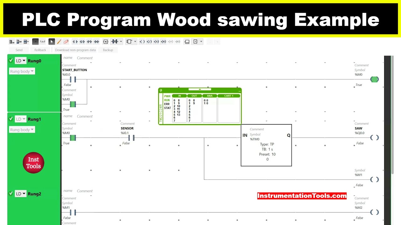 PLC Programming Wood Sawing Example