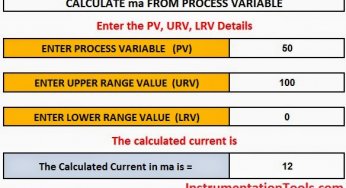 Calculate Current (4-20ma) from Process variable PV