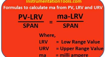 Formulas to calculate mA from PV, LRV and URV