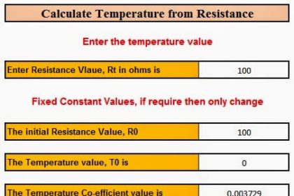 RTD Calculator : Calculate Temperature from Resistance