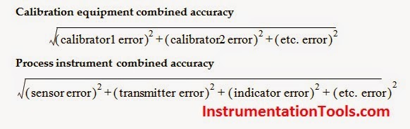 Calibration Accuracy calculation Formula