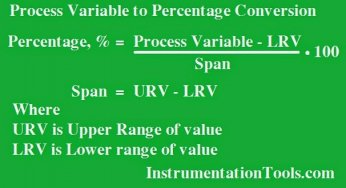 Formula for Process Variable to Percentage Conversion