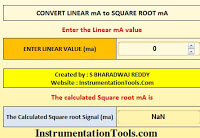 Convert Linear mA to Square root mA