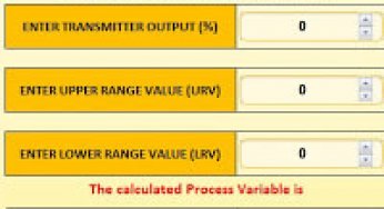 Conversion of Transmitter Output in Percentage to Process Variable