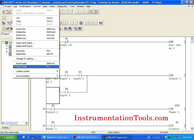 test gx works 2 program