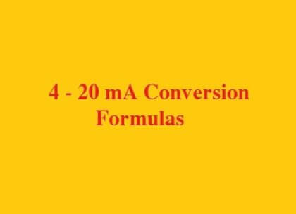 4-20 mA Conversion Formulas