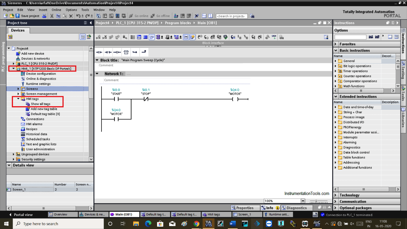 Assign Tags in HMI