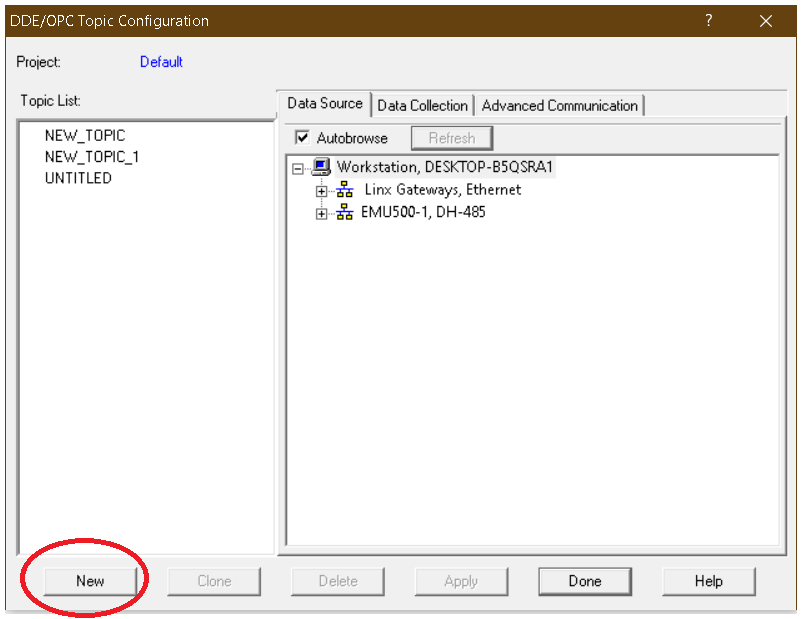 DDE OPC Configuration