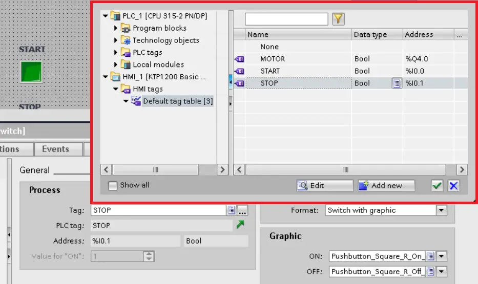 Default Tag Table in Siemens PLC