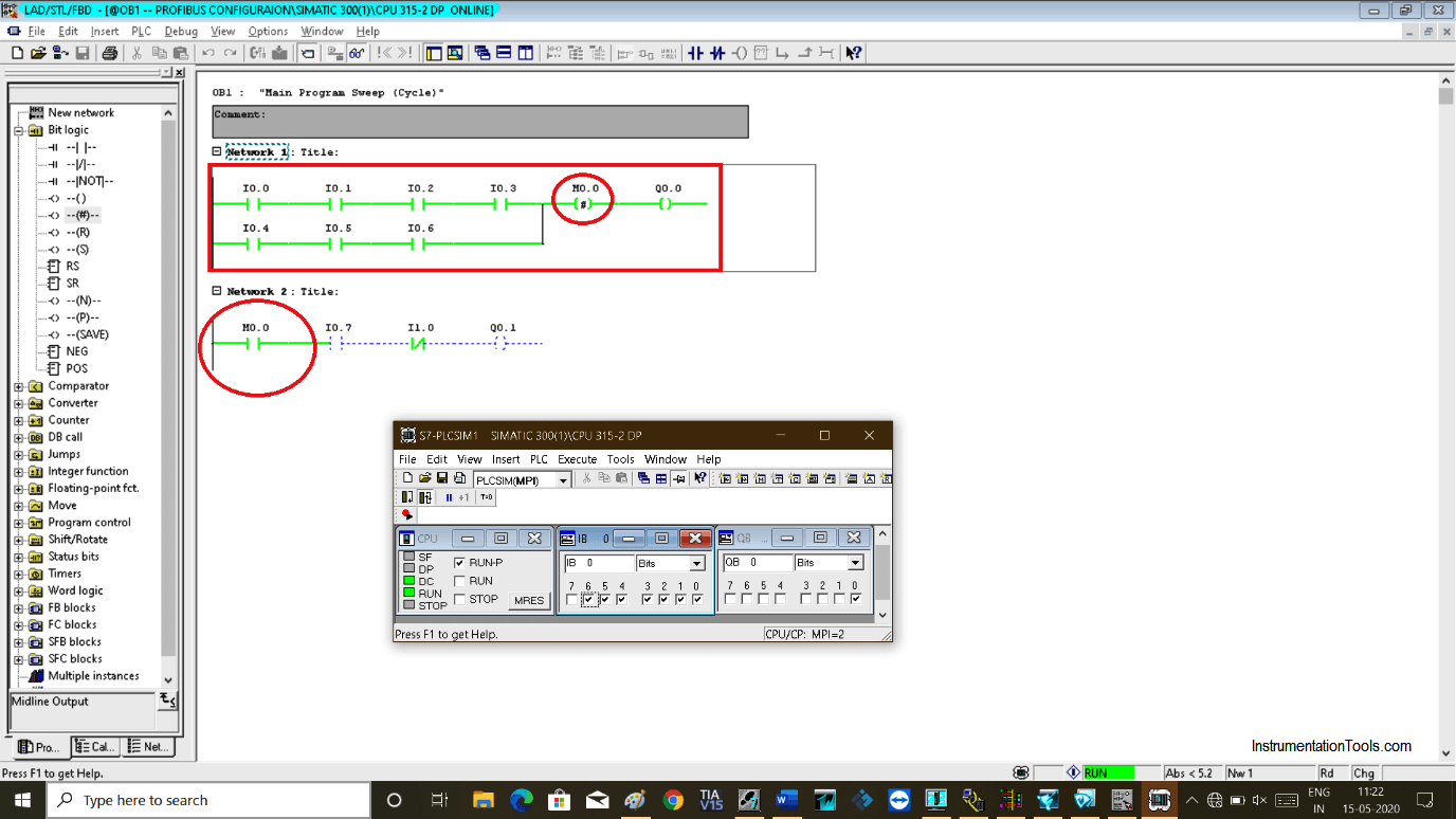 Midline output instruction