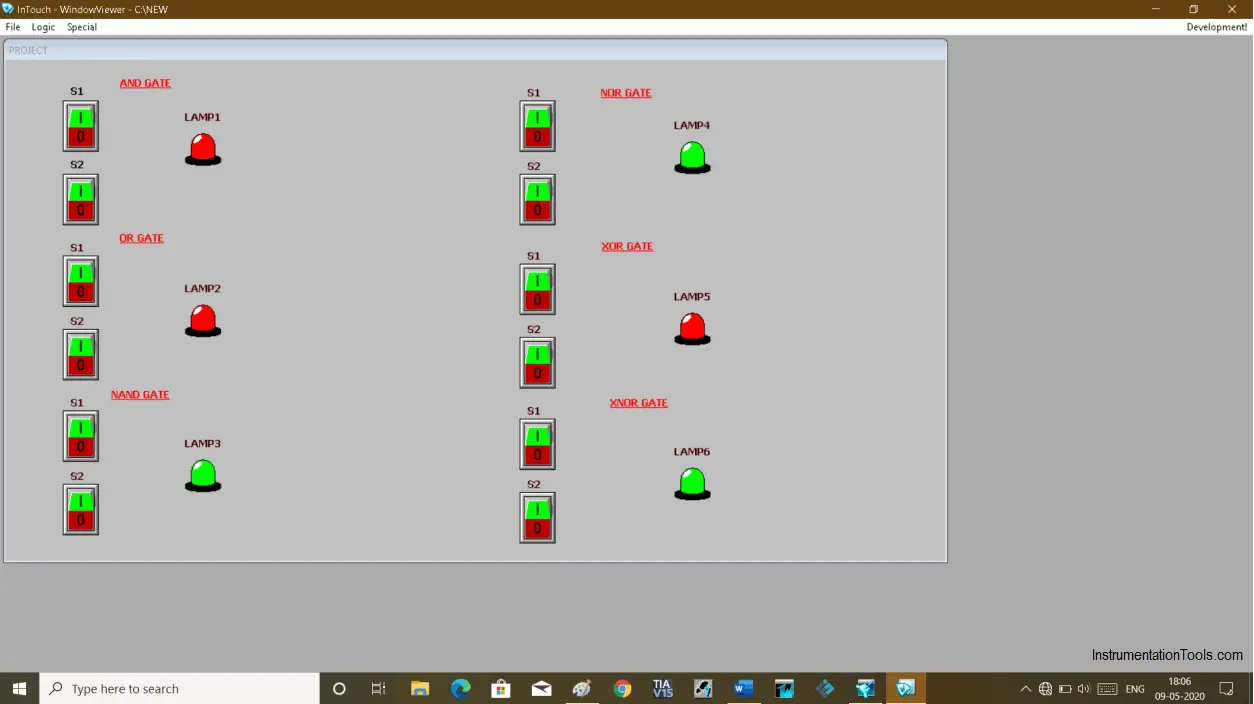 Switch Simulation in InTouch Scada