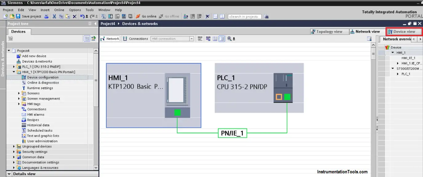 Tia Portal Device View