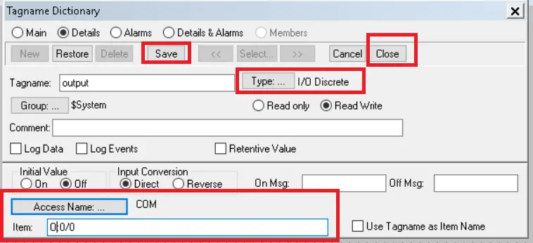 Type of IO in InTouch Scada