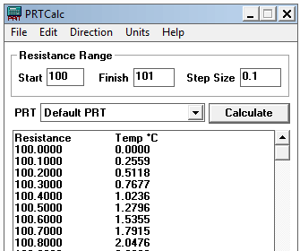 RTD Calculator Software