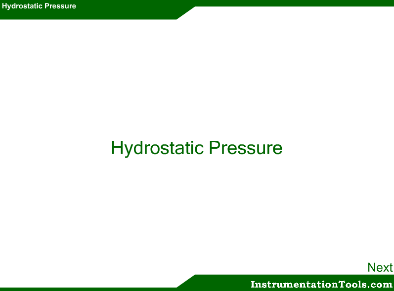 Hydrostatic Pressure