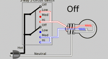 Three Way Electrical Switch Working Animation