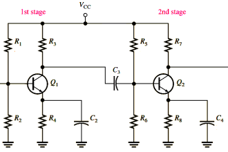 Capacitively Coupled Multistage Transistor Amplifier
