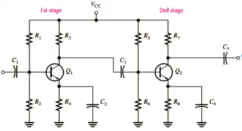 Capacitively Coupled Multistage Transistor Amplifier