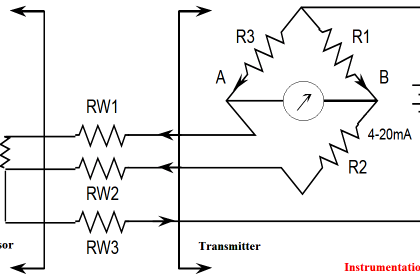 Three Wire RTD Wheatstone bridge Circuit