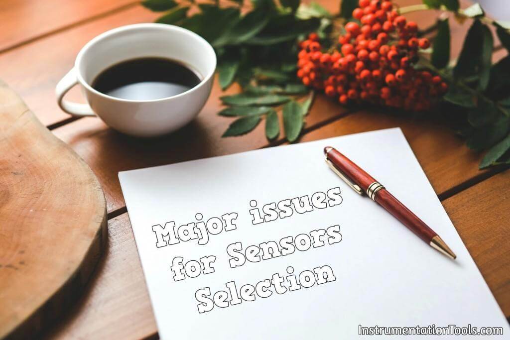 Major issues for Sensors Selection