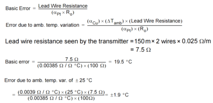 Two Wire RTD Lead Wire Resistance Error