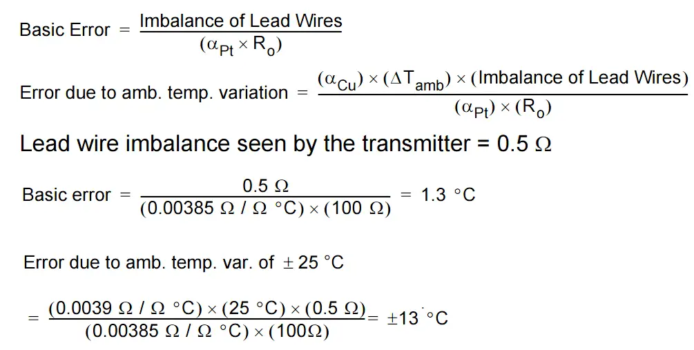 Temperature Error Of 2 Wire 3 Wire 4 Wire Rtd Thermometer Errors