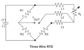 Three wire RTD Wiring