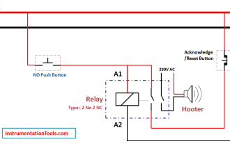 Relay Circuit for Hooter with Reset Button