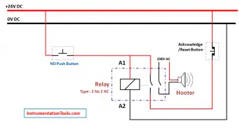 Relay Latching Circuit using Push Button