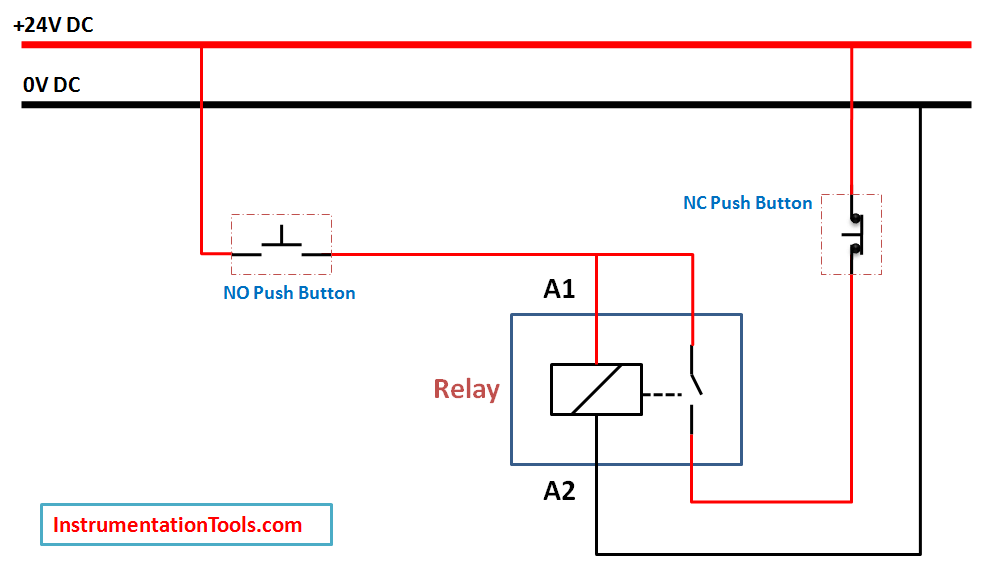 Relay Latching Circuit using Push Button - Instrumentation Tools