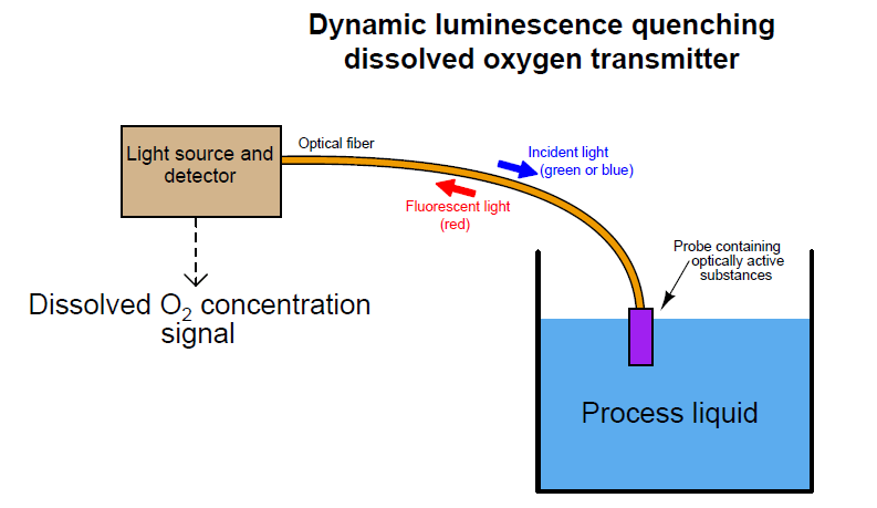 Dissolved oxygen measurement using Optical Fiber Communication