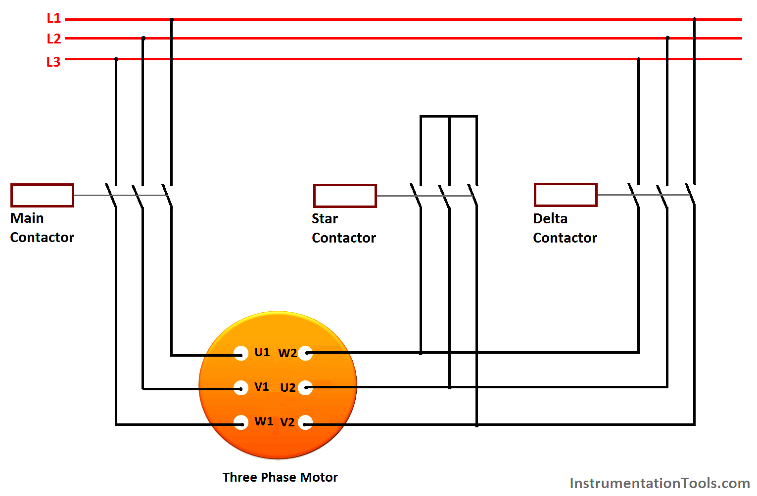 Three Phase Motor Star Delta Principle
