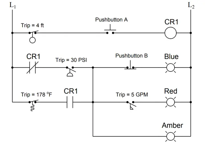 Determine the Status of Lamps and Relays in the Circuit ? - Inst Tools