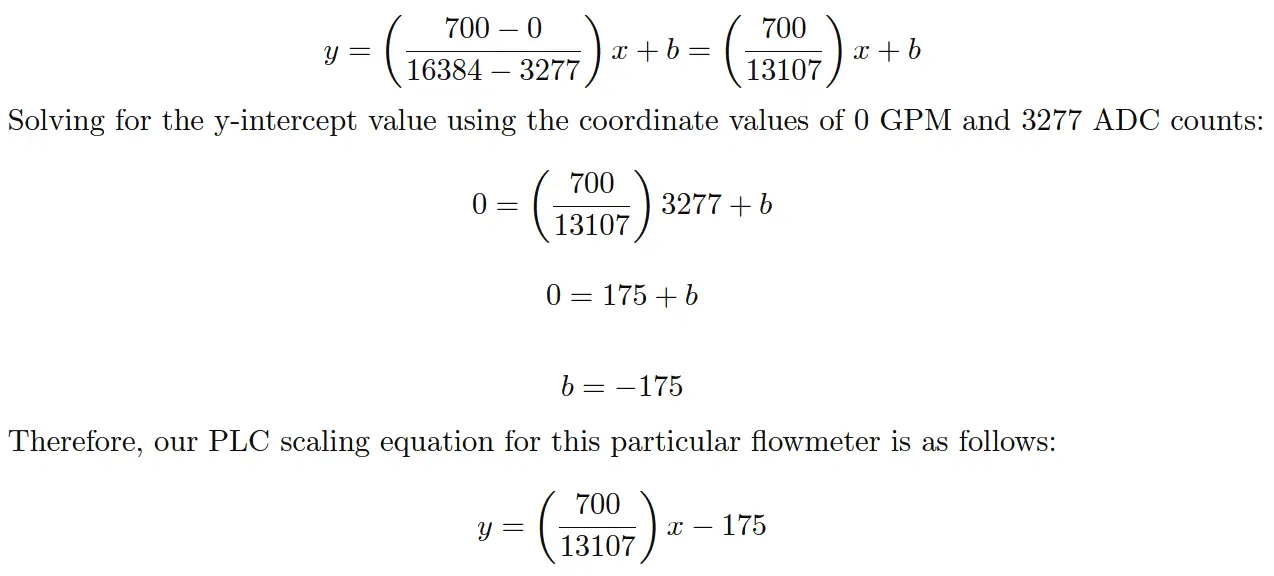 PLC Scaling Formula