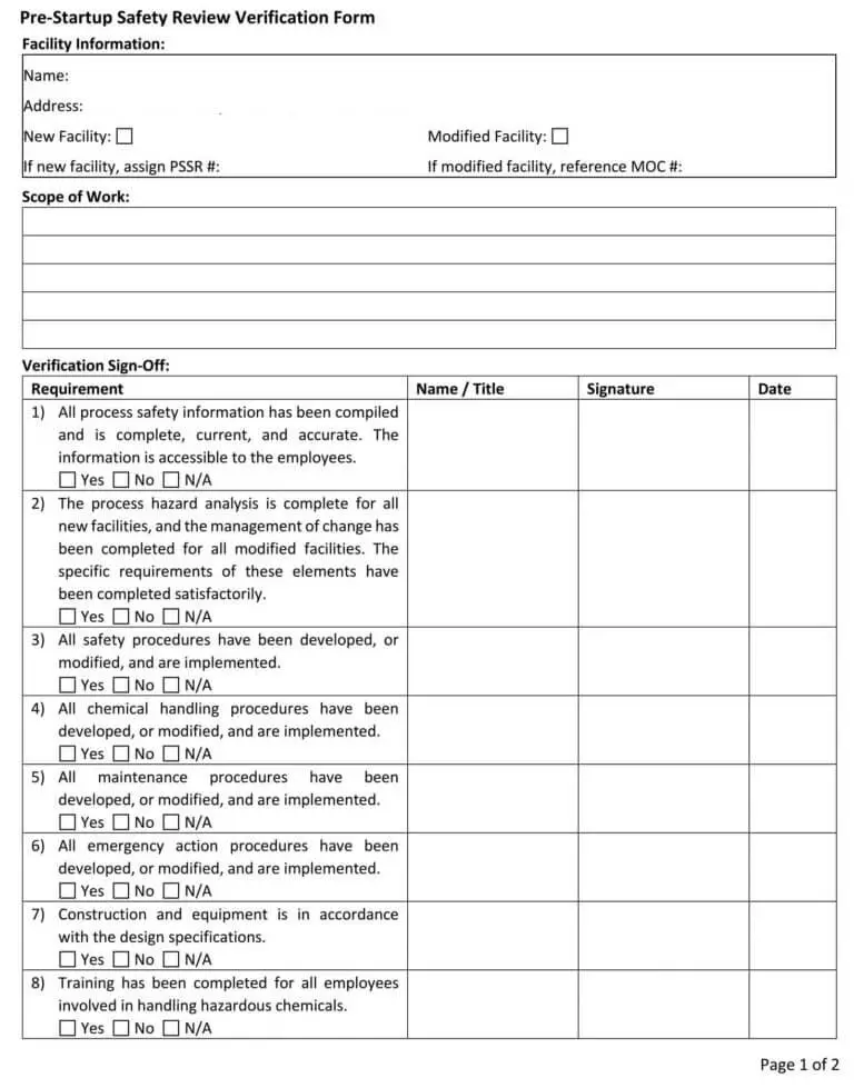 What is Pre-Startup Safety Review (PSSR) ? | Instrumentation Tools