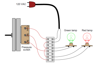 pressure switch control two lamps wiring