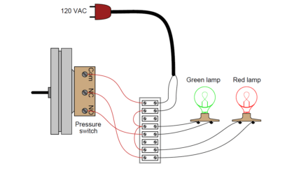 pressure switch control two lamps wiring