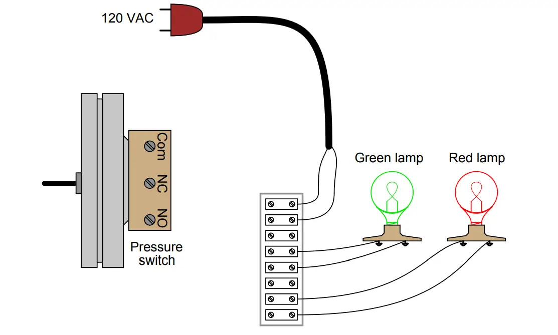 pressure switch control two lamps