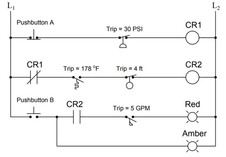 Analyze the Relay Circuit and Find the Status ? - Inst Tools