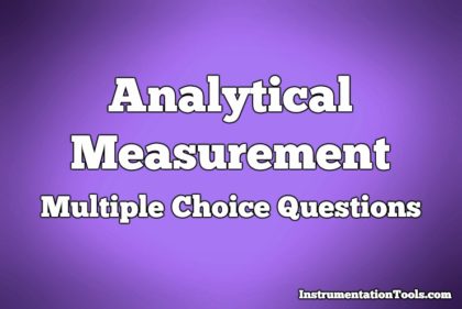 Analytical Measurement Multiple Choice Questions