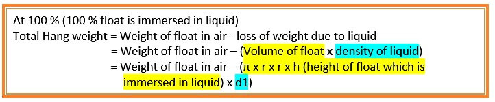 Interface Level Measurement Calculation at 100%