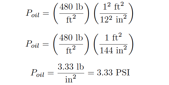 pressure generated by a column - 1